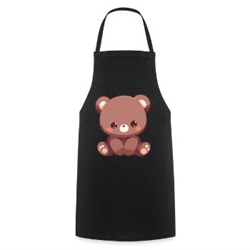 Bear Bären Bär - Kochschürze - Schwarz - Vorne - AI Model Male 185 dark (185cm)