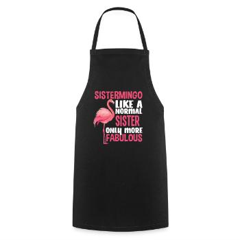 Flamingo Sister Fabulous - Cooking Apron - black - Front - AI Model Male 185 dark (185cm)