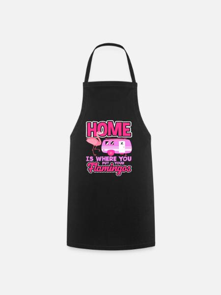 Flamingo Motorhome Camping - Cooking Apron - black