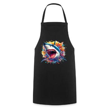 Shark - Cooking Apron - black - Front - AI Model Male 185 dark (185cm)