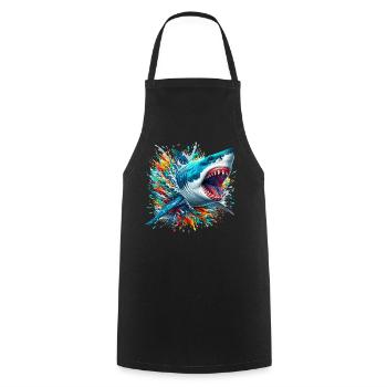 Shark - Cooking Apron - black - Front - AI Model Male 185 dark (185cm)