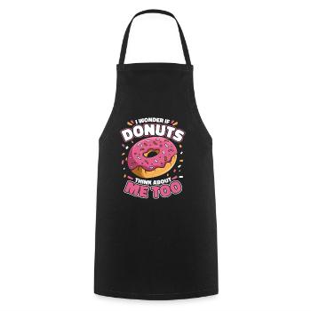 Ich frage mich, ob Donuts auch an mich denken Donut - Kochschürze - Schwarz - Vorne - AI Model Male 185 dark (185cm)