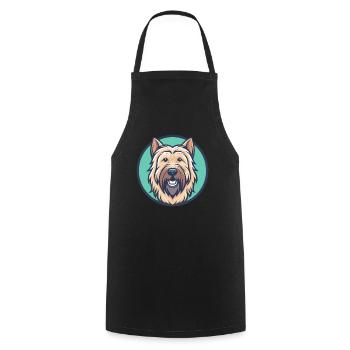 Briard Hund Rasse Cartoon Kawaii Clipart Tier Haustier - Kochschürze - Schwarz - Vorne - AI Model Male 185 dark (185cm)