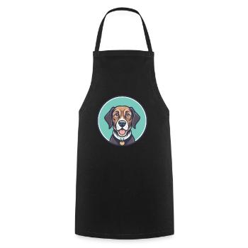 Broholmer Hund Rasse Cartoon Kawaii Clipart Tier - Kochschürze - Schwarz - Vorne - AI Model Male 185 dark (185cm)