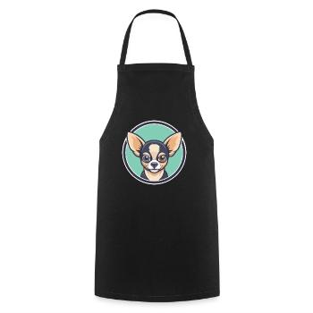 Chihuahua Dog Breed Cartoon Kawaii Clipart Animal - Cooking Apron - black - Front - AI Model Male 185 dark (185cm)