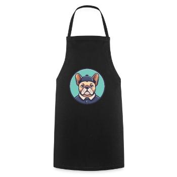 Chien Francais Dog Breed Cartoon Kawaii Clipart - Cooking Apron - black - Front - AI Model Male 185 dark (185cm)