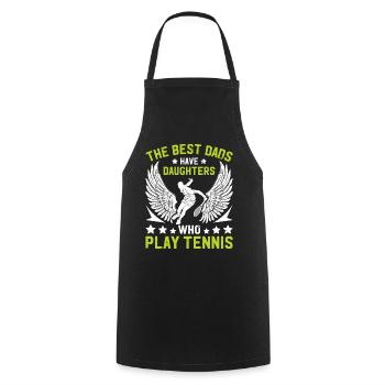 Tennis Daddy - Les meilleurs papas ont des filles qui pl - Tablier de cuisine - noir - Devant - AI Model Male 185 dark (185cm)