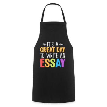 It's A Great Day to Write An Essay Funny English - Cooking Apron - black - Front - AI Model Male 185 dark (185cm)