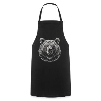 Bear Bären Bär - Kochschürze - Schwarz - Vorne - AI Model Male 185 dark (185cm)
