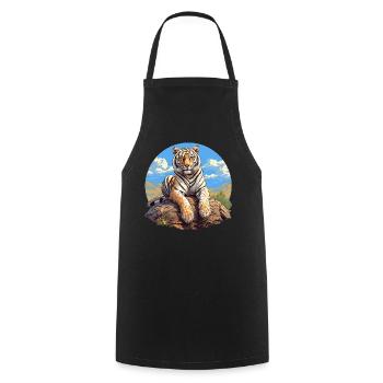 Tiger - Cooking Apron - black - Front - AI Model Male 185 dark (185cm)