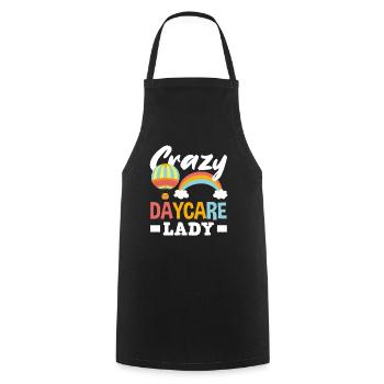 Crazy daycare lady - Cooking Apron - black - Front - AI Model Male 185 dark (185cm)