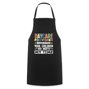 Daycare provider Because your children are my - Cooking Apron - black - Front - AI Model Male 185 dark (185cm)
