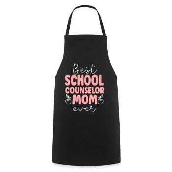 Conseillère scolaire Maman Meilleure école - Tablier de cuisine - noir - Devant - AI Model Male 185 dark (185cm)