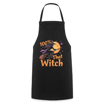 Costume de sorcière d’Halloween Balai de sorcière - Tablier de cuisine - noir - Devant - AI Model Male 185 dark (185cm)