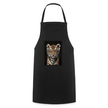 Bengal Tiger King Tiger - Cooking Apron - black - Front - AI Model Male 185 dark (185cm)