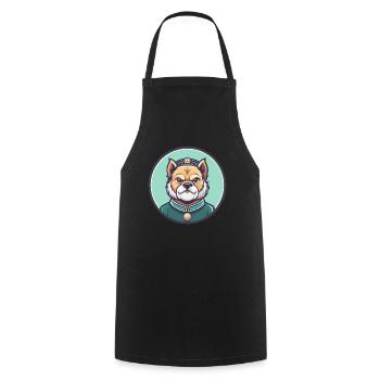 Chinesische kaiserliche Hunderasse Karikatur Kawaii Clipart - Kochschürze - Schwarz - Vorne - AI Model Male 185 dark (185cm)