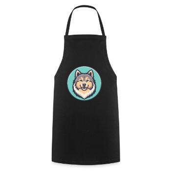 Eurasier Chien Race Coloré Dessin Animé Kawaii Clipart - Tablier de cuisine - noir - Devant - AI Model Male 185 dark (185cm)