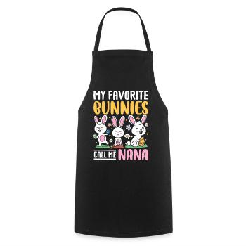 Mes lapins préférés m’appellent Nana Funny Nana - Tablier de cuisine - noir - Devant - AI Model Male 185 dark (185cm)