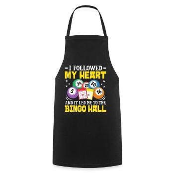 Drôle Bingo Hall Caller Holler Loterie Jeux d’argent - Tablier de cuisine - noir - Devant - AI Model Male 185 dark (185cm)