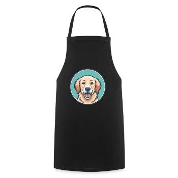 Golden Retriever Dog Breed Cartoon Kawaii Clipart - Cooking Apron - black - Front - AI Model Male 185 dark (185cm)