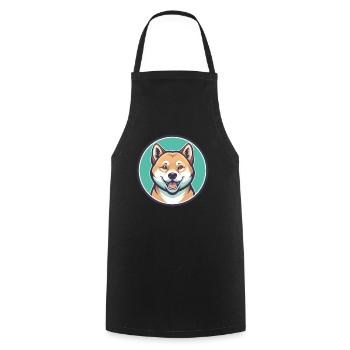 Jindo Dog Breed Cartoon Kawaii Clipart Animal Pet - Cooking Apron - black - Front - AI Model Male 185 dark (185cm)