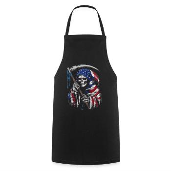 Halloween Skeleton Scary Spooky Horror Party - Cooking Apron - black - Front - AI Model Male 185 dark (185cm)