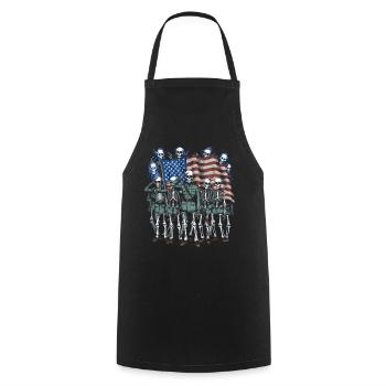 Halloween Skeleton Scary Spooky Horror Party - Cooking Apron - black - Front - AI Model Male 185 dark (185cm)