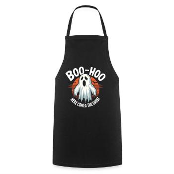 Halloween Ghost Ghost - Cooking Apron - black - Front - AI Model Male 185 dark (185cm)