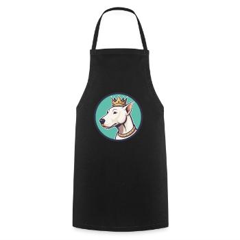 Roi Chien Chien Blanc Race Dessin Animé Kawaii Clipart - Tablier de cuisine - noir - Devant - AI Model Male 185 dark (185cm)