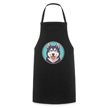 Labrador Husky Hunderasse Cartoon Kawaii Clipart - Kochschürze - Schwarz - Vorne - AI Model Male 185 dark (185cm)