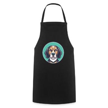 Chien de chasse lituanien race dessin animé Kawaii Clipart - Tablier de cuisine - noir - Devant - AI Model Male 185 dark (185cm)