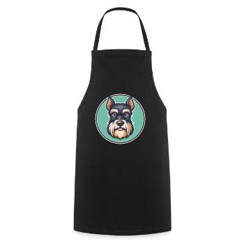 Schnauzer miniature race de chien drôle dessin animé Kawaii - Tablier de cuisine - noir - Devant - AI Model Male 185 dark (185cm)