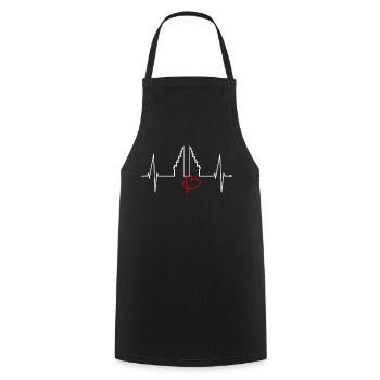 Bali Heartbeat Heaven’s Gate Indonésie Love Bali - Tablier de cuisine - noir - Devant - AI Model Male 185 dark (185cm)