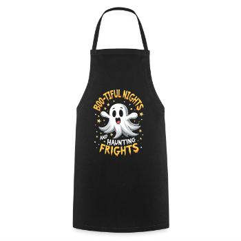 Halloween Ghost Ghost - Cooking Apron - black - Front - AI Model Male 185 dark (185cm)