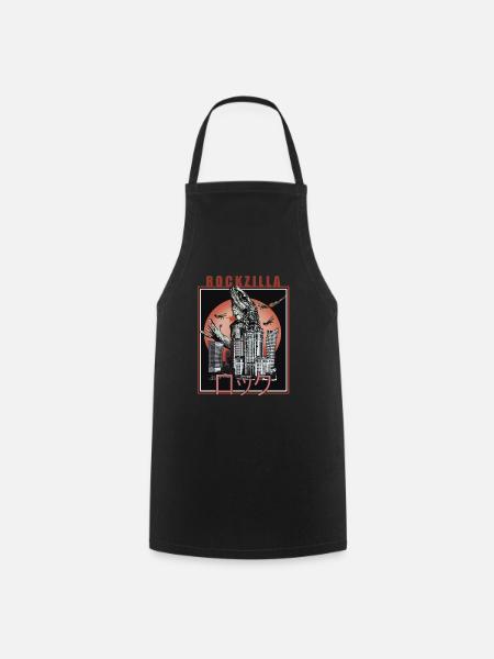 Retro Kaiju Stadtkampf T-Shirt - Kochschürze - Schwarz