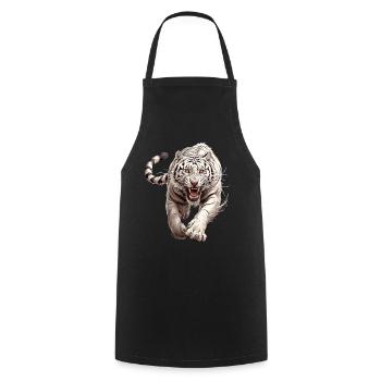 White Tiger Weiße Tiger Weißer Tiger - Kochschürze - Schwarz - Vorne - AI Model Male 185 dark (185cm)