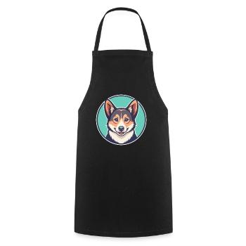 Norwegischer Lundehund Hunderasse Lustige Karikatur Kawaii - Kochschürze - Schwarz - Vorne - AI Model Male 185 dark (185cm)