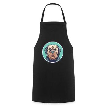 Neapolitanische Dogge Hunderasse Karikatur Kawaii - Kochschürze - Schwarz - Vorne - AI Model Male 185 dark (185cm)