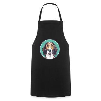 Norman Hound Hund Rasse Cartoon Kawaii Clipart Haustier - Kochschürze - Schwarz - Vorne - AI Model Male 185 dark (185cm)