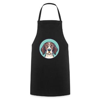 Portugiesischer Vorstehhund Rasse Karikatur Kawaii - Kochschürze - Schwarz - Vorne - AI Model Male 185 dark (185cm)
