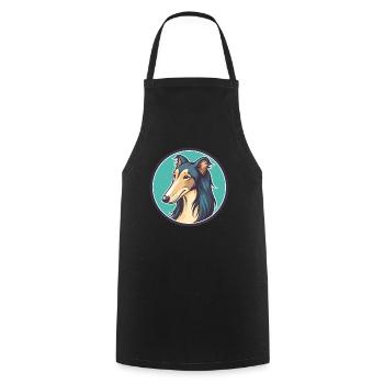 Silken Windhound Chien Race Dessin animé Kawaii Clipart - Tablier de cuisine - noir - Devant - AI Model Male 185 dark (185cm)
