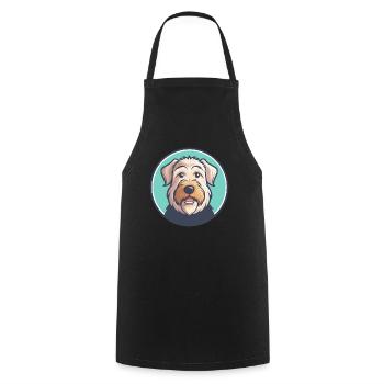 Weich beschichteter Wheaten Terrier Hund Rasse Cartoon Haustier - Kochschürze - Schwarz - Vorne - AI Model Male 185 dark (185cm)