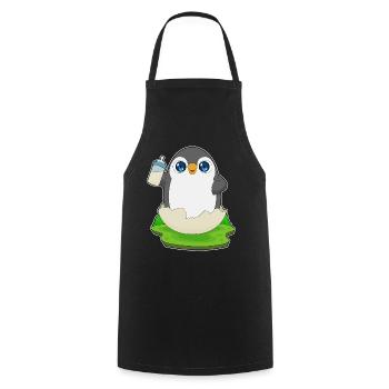 Penguin Biberon Lait - Tablier de cuisine - noir - Devant - AI Model Male 185 dark (185cm)