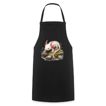 Axolotl Motif Tail Lurch Animal Lover Headphones - Cooking Apron - black - Front - AI Model Male 185 dark (185cm)