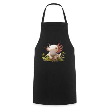 Axolotl Motif Tail Lurch Animal Lover Headphones - Cooking Apron - black - Front - AI Model Male 185 dark (185cm)