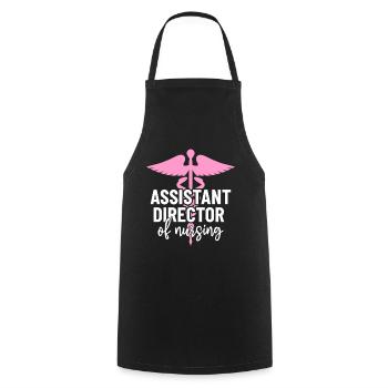 Assistant Director Of Nursing Funny ADON Nurse - Cooking Apron - black - Front - AI Model Male 185 dark (185cm)