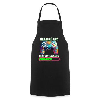 Guérir le niveau supérieur attend les gamers nerds du jeu - Tablier de cuisine - noir - Devant - AI Model Male 185 dark (185cm)