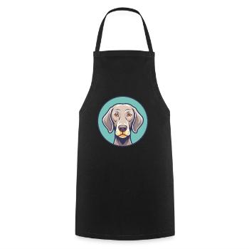 Weimaraner Hund Rasse Cartoon Kawaii Clipart Tier - Kochschürze - Schwarz - Vorne - AI Model Male 185 dark (185cm)