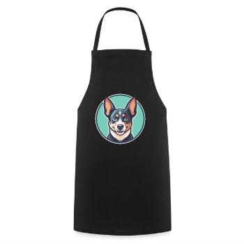 St Miguel bovin chien race dessin animé Kawaii Clipart - Tablier de cuisine - noir - Devant - AI Model Male 185 dark (185cm)