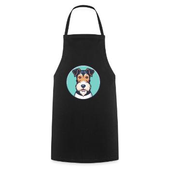 Fil Fox Terrier Chien Race Dessin animé Kawaii Clipart - Tablier de cuisine - noir - Devant - AI Model Male 185 dark (185cm)
